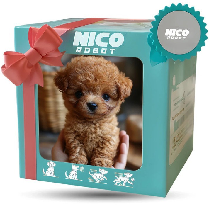 Interactive Squeaky Plush Dog Toy - Nico Robot Cane di Peluche Elettronico,